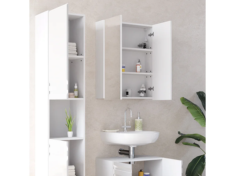 Conjunto de muebles de baño blanco alto brillo 56x34x60 fredd