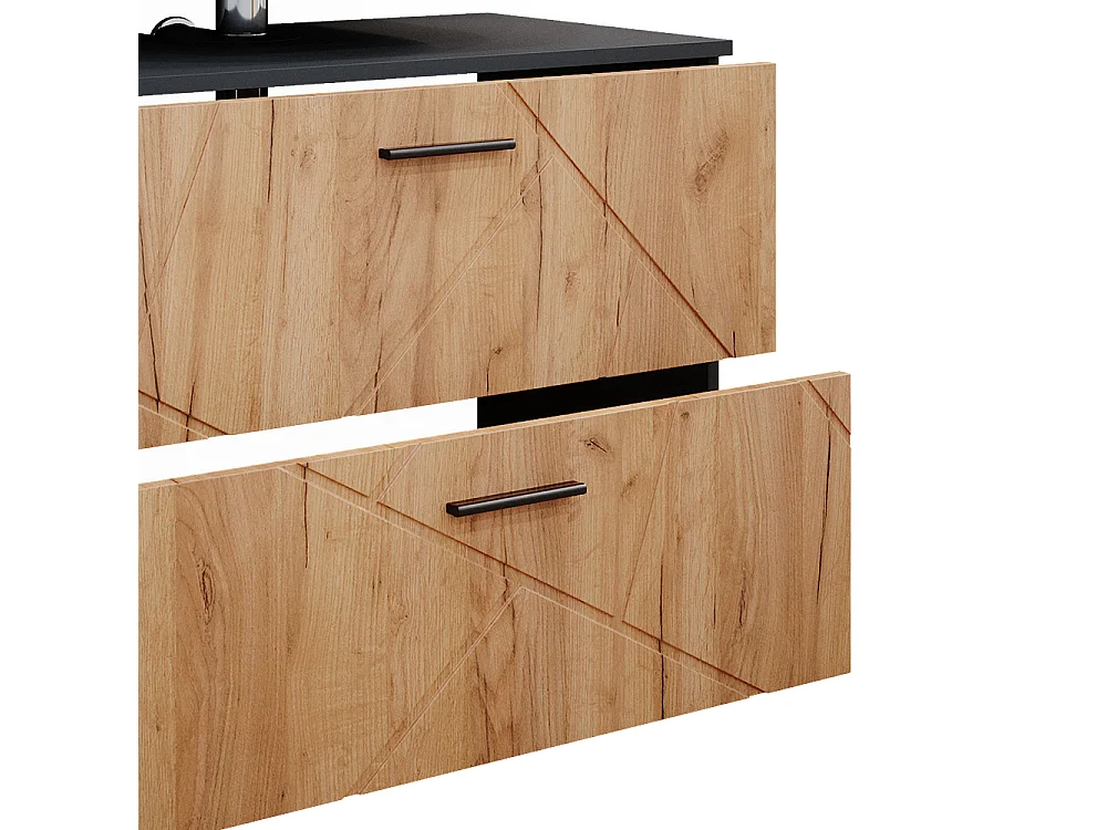 Conjunto de muebles de baño oro power roble/antracita 80x41x58.6 irma