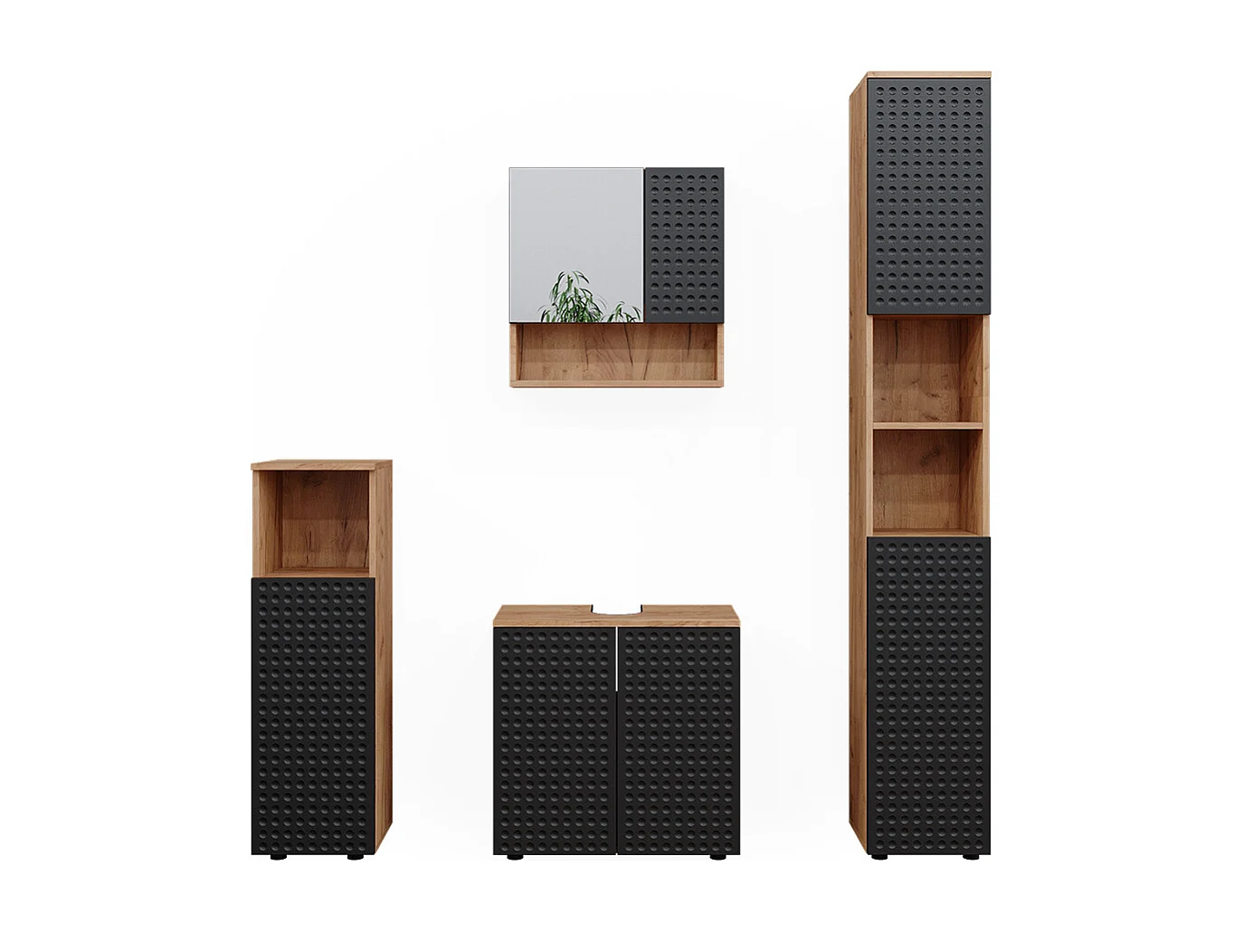 Set mobili bagno antracite puntinato 80x41x58.6 irma