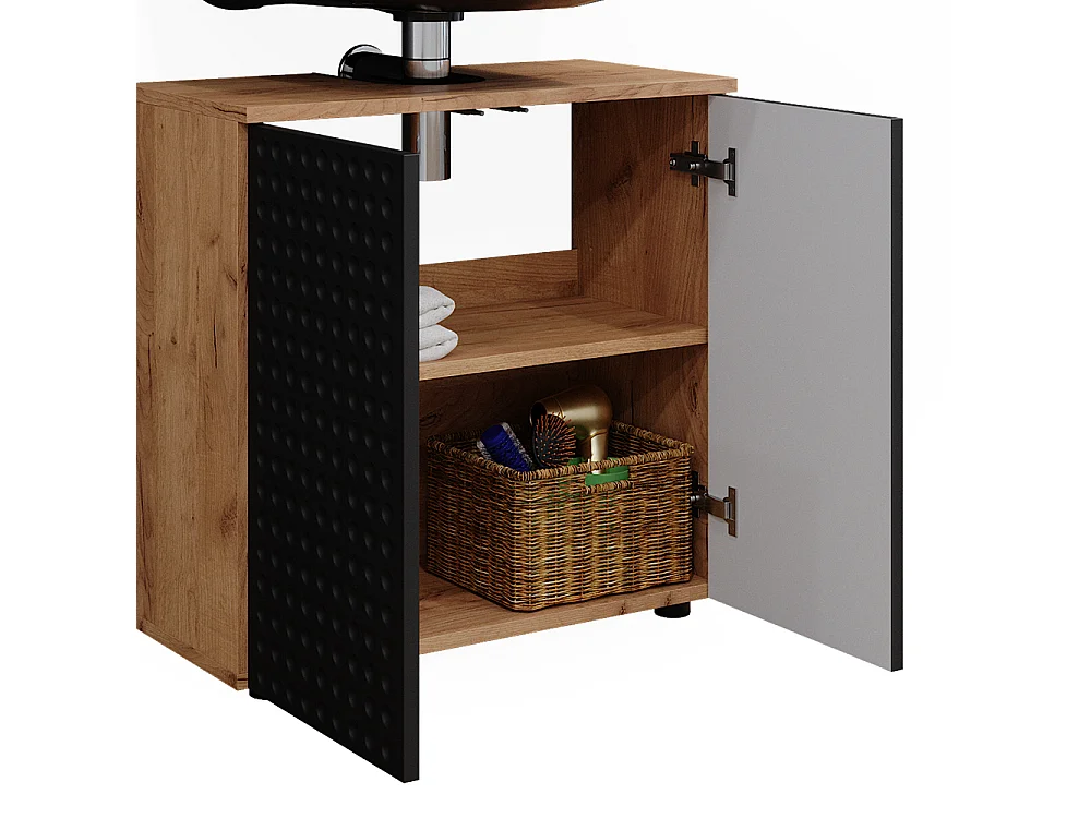 Set mobili bagno antracite puntinato 80x41x58.6 irma