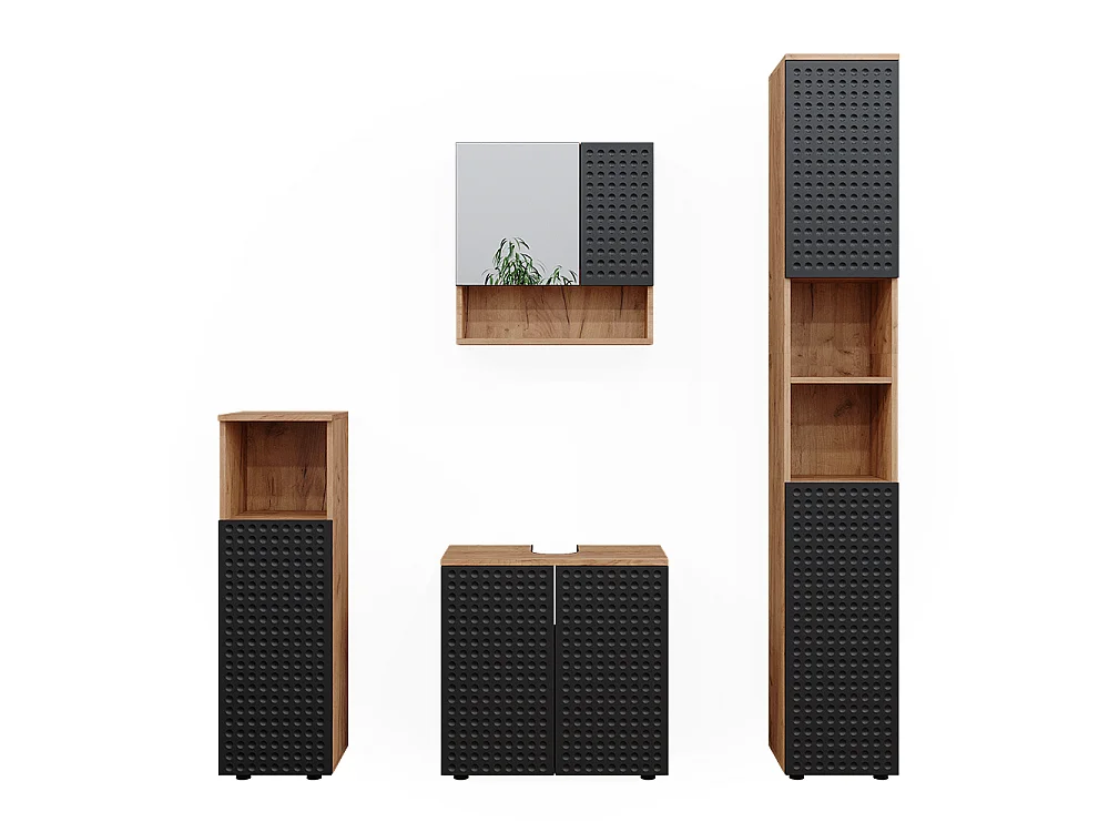 Badmöbel-Set anthrazit gepunktet 80x41x58.6 irma