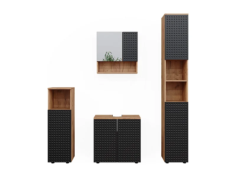 Set mobili bagno antracite puntinato 80x41x58.6 irma