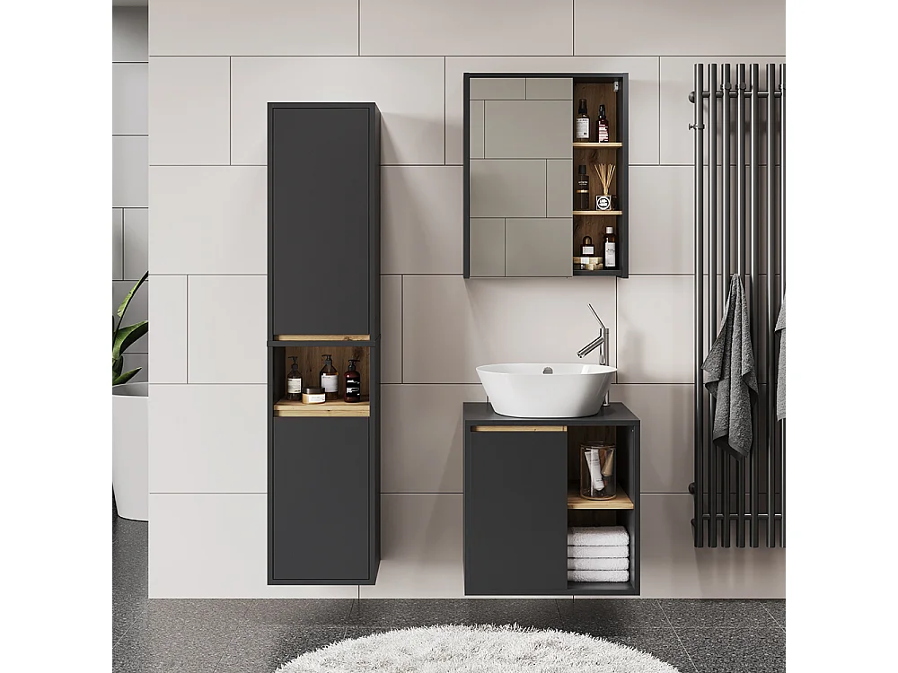 Ensemble de meubles de salle de bains gris/artisan 60x45.5x60 viola