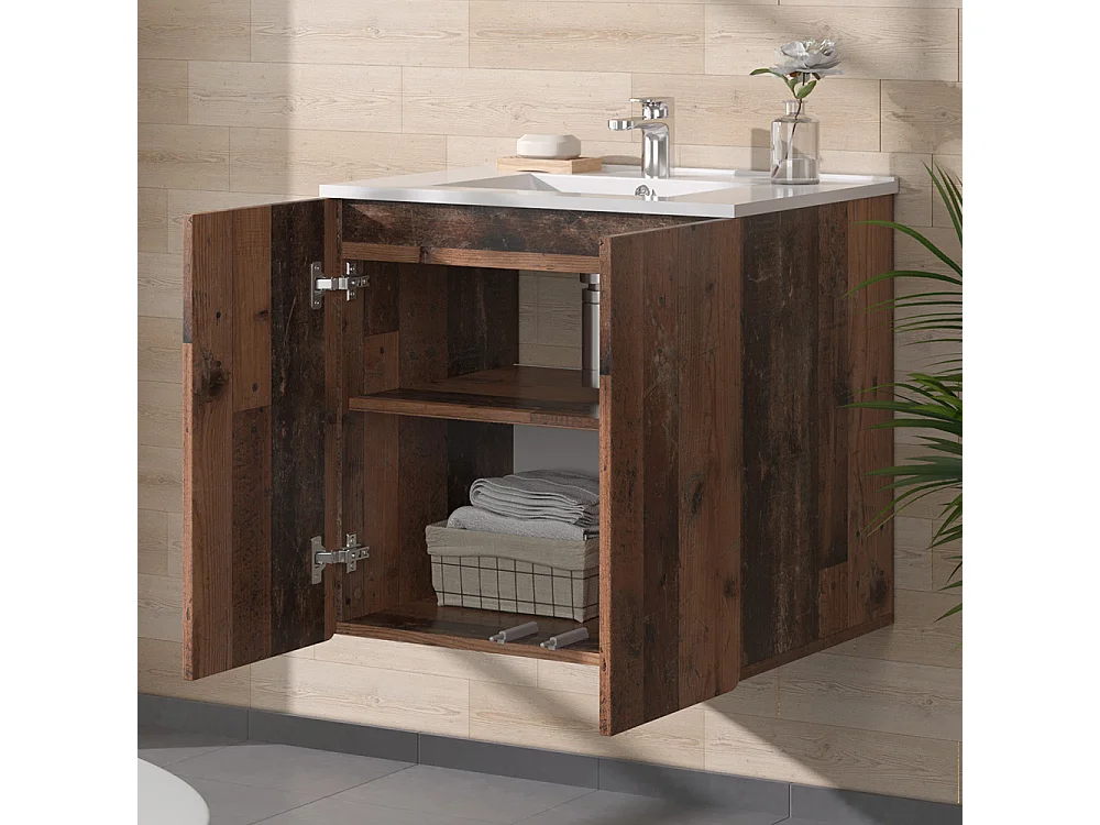 Ensemble de meubles de salle de bain oldstyle 61.8x44.8x57.8 izan