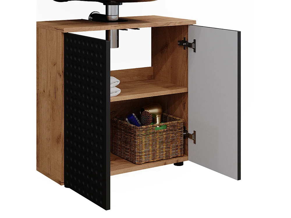 Meubles bain anthracite à pois 80x41x58.6 irma