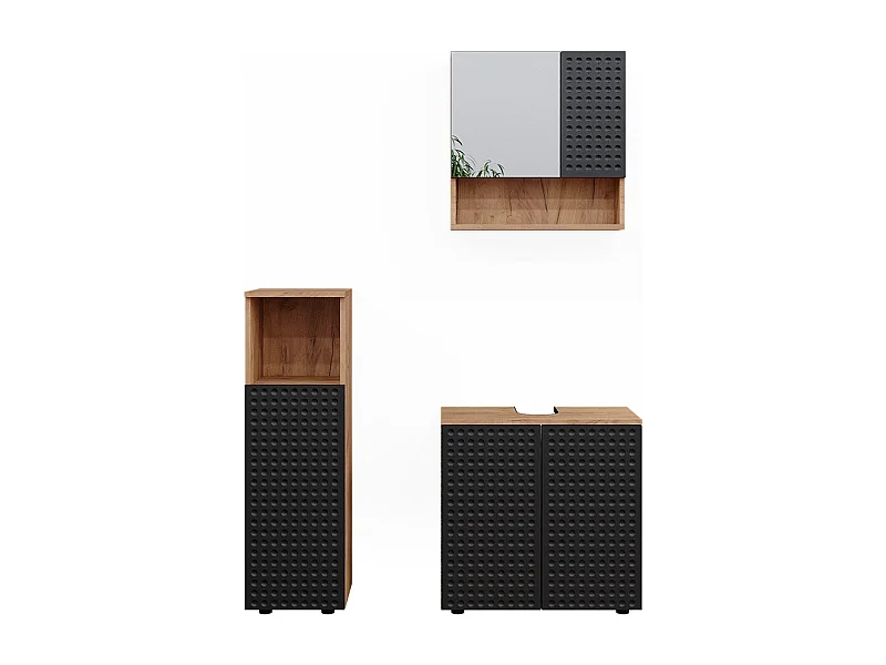 Conjunto de móveis de casa de banho antracite pontilhada 80x41x58.6 irma