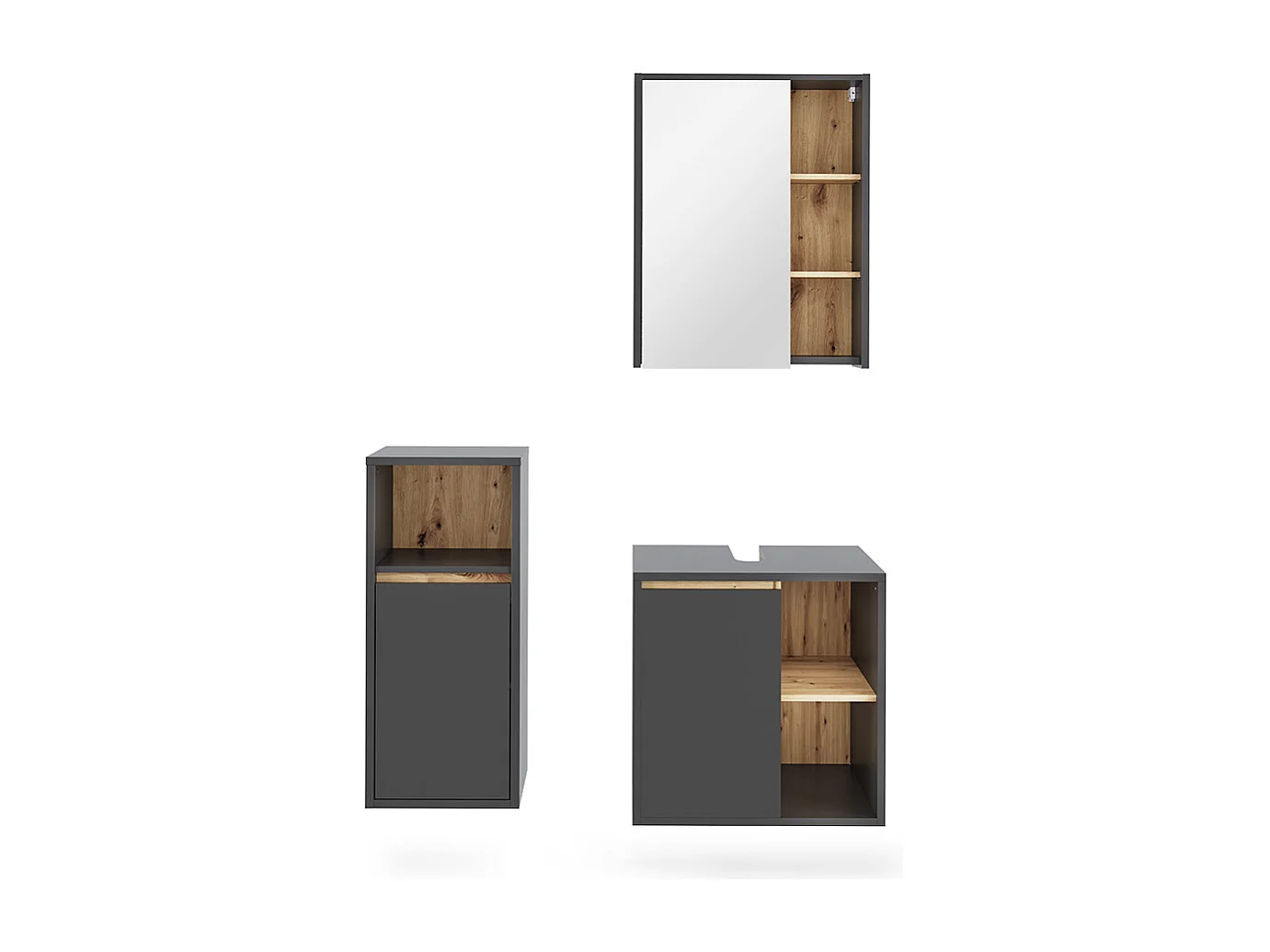 Set di mobili da bagno grigio/artisan 60x45.5x60 viola