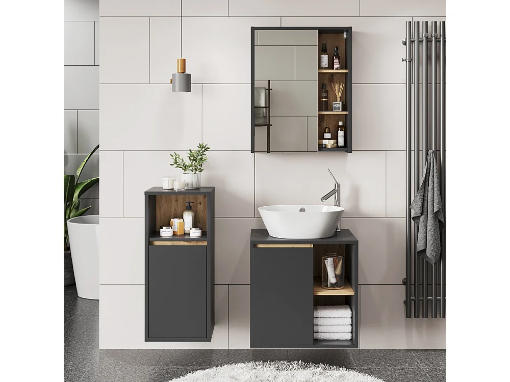 Set di mobili da bagno grigio/artisan 60x45.5x60 viola