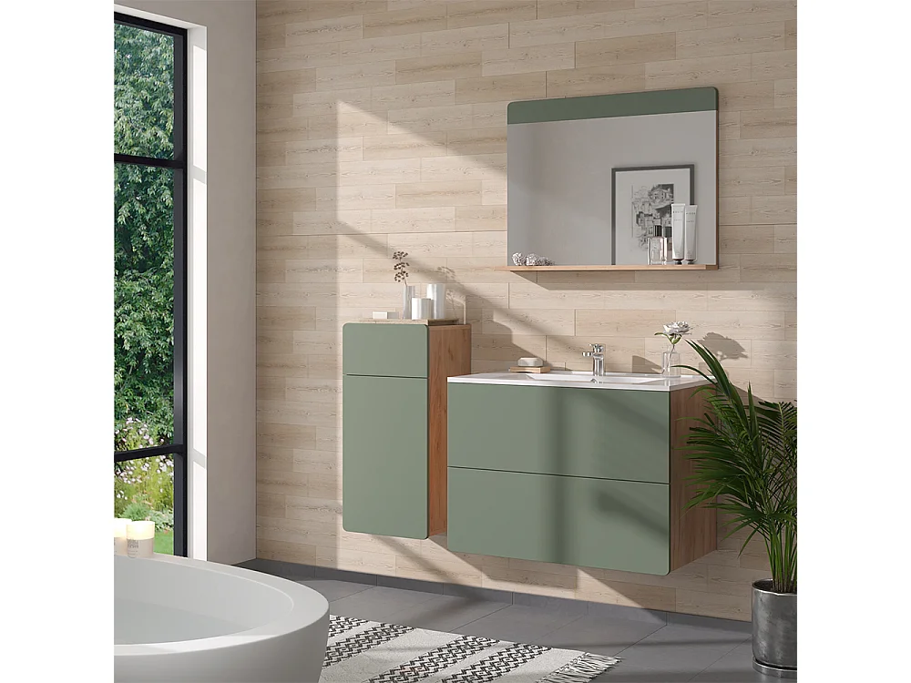 Set di mobili da bagno goldkraft rovere/verde 80x46x59.3 izan