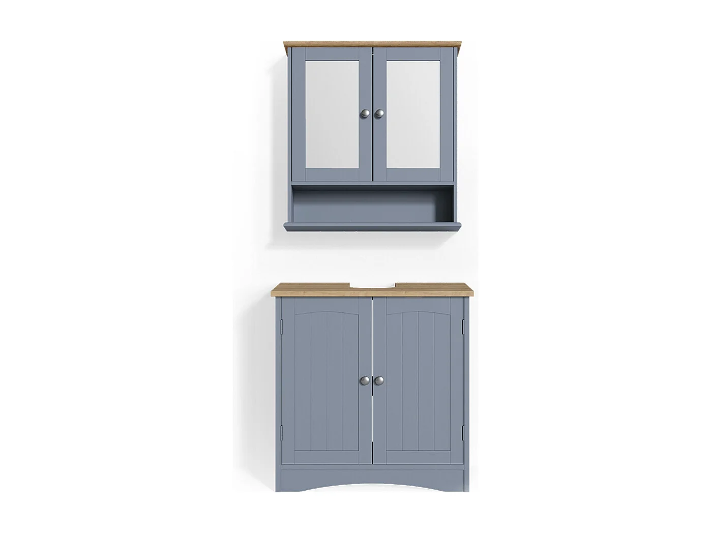 Badmöbel-Set grau 60x30x60 bianco