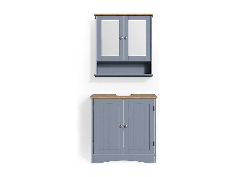 Badmöbel-Set grau 60x30x60 bianco