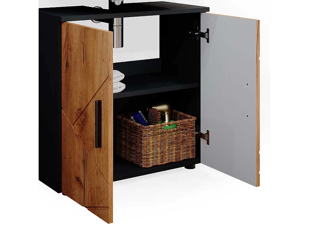 Meubles bain chêne doré/anthracite 80x41x58.6 irma