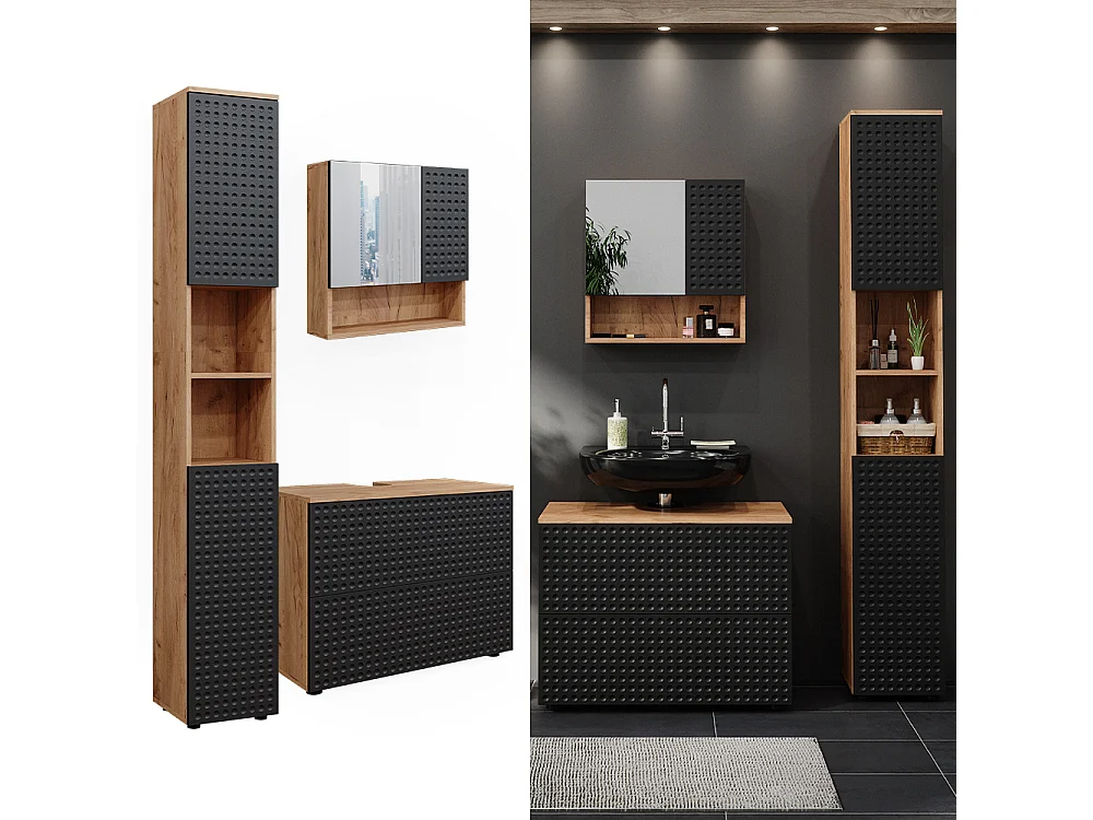 Conjunto de muebles de baño lunares antracita 80x41x58.6 irma