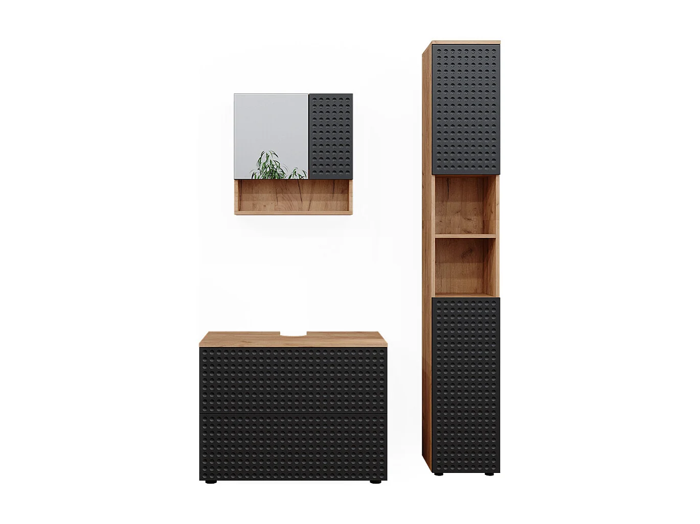 Meubles bain anthracite à pois 80x41x58.6 irma