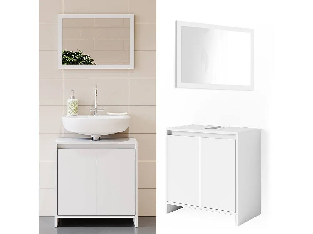 Meubles bain blanc 58x33x60 emma