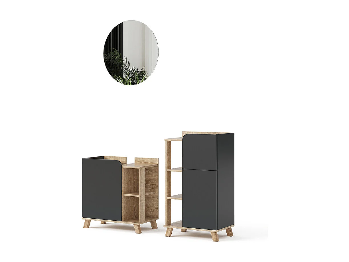 Meubles bain sonoma/anthracite 60x35x65 karen