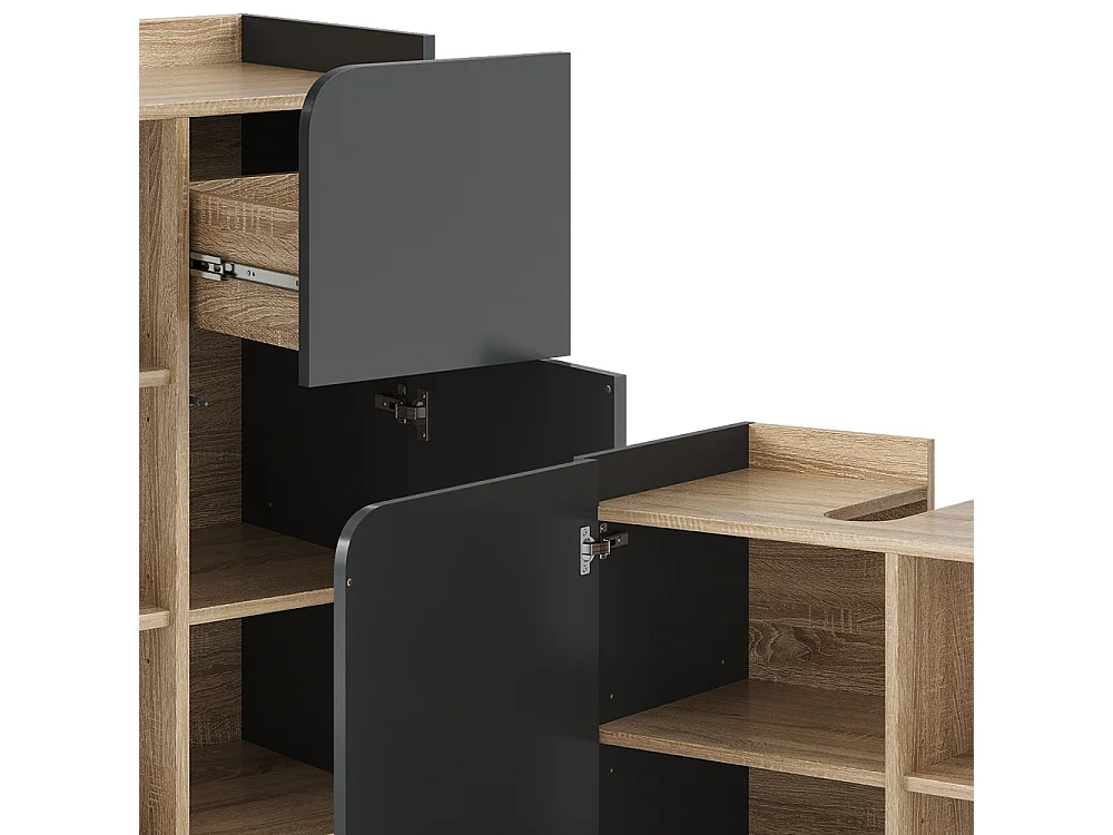 Bathroom furniture set sonoma/anthracite 60x35x65 karen