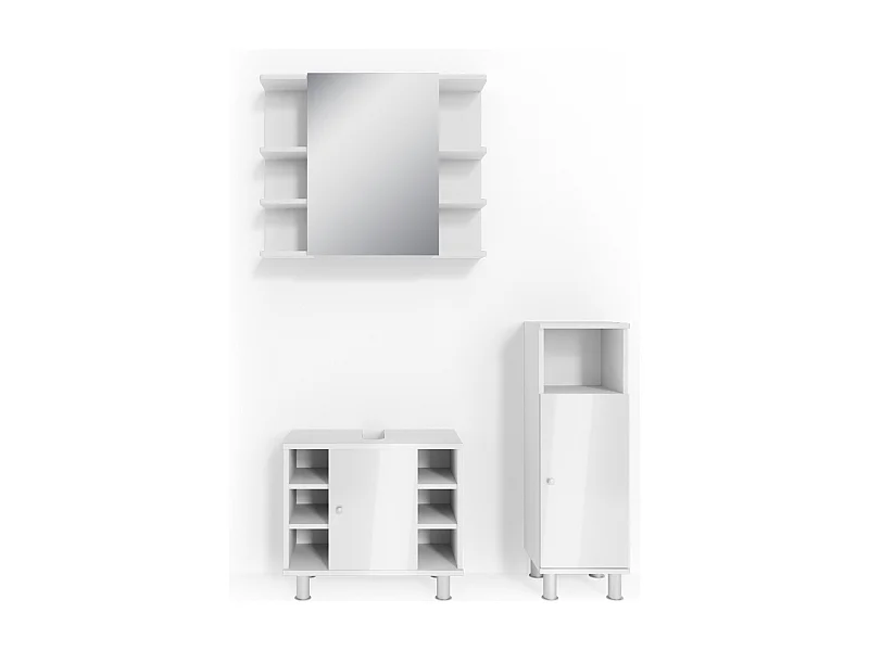Set mobili bagno bianco lucido 60x32x54 fynn