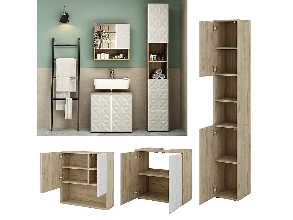 Meubles bain blanc 60x30x57 edge