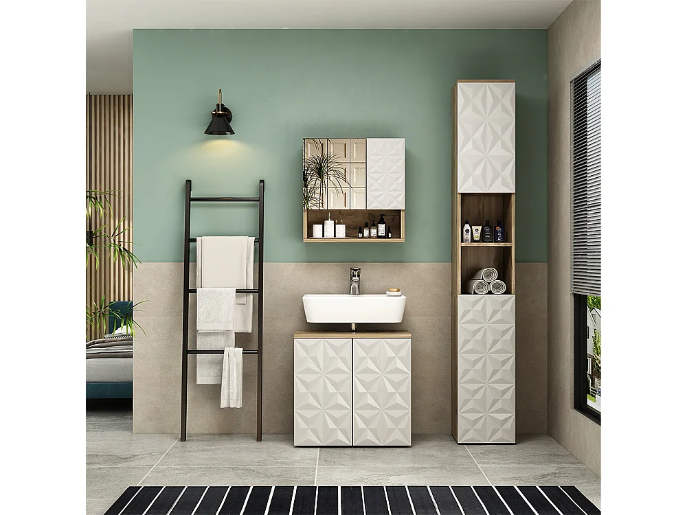 Meubles bain blanc 60x30x57 edge