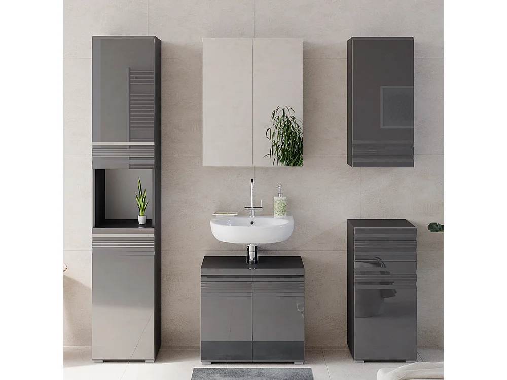 Meubles bain anthracite haute brillance 56x34x60 fredd