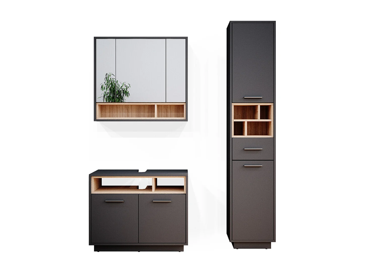 Meubles bain anthracite 80x40x64 beatrice