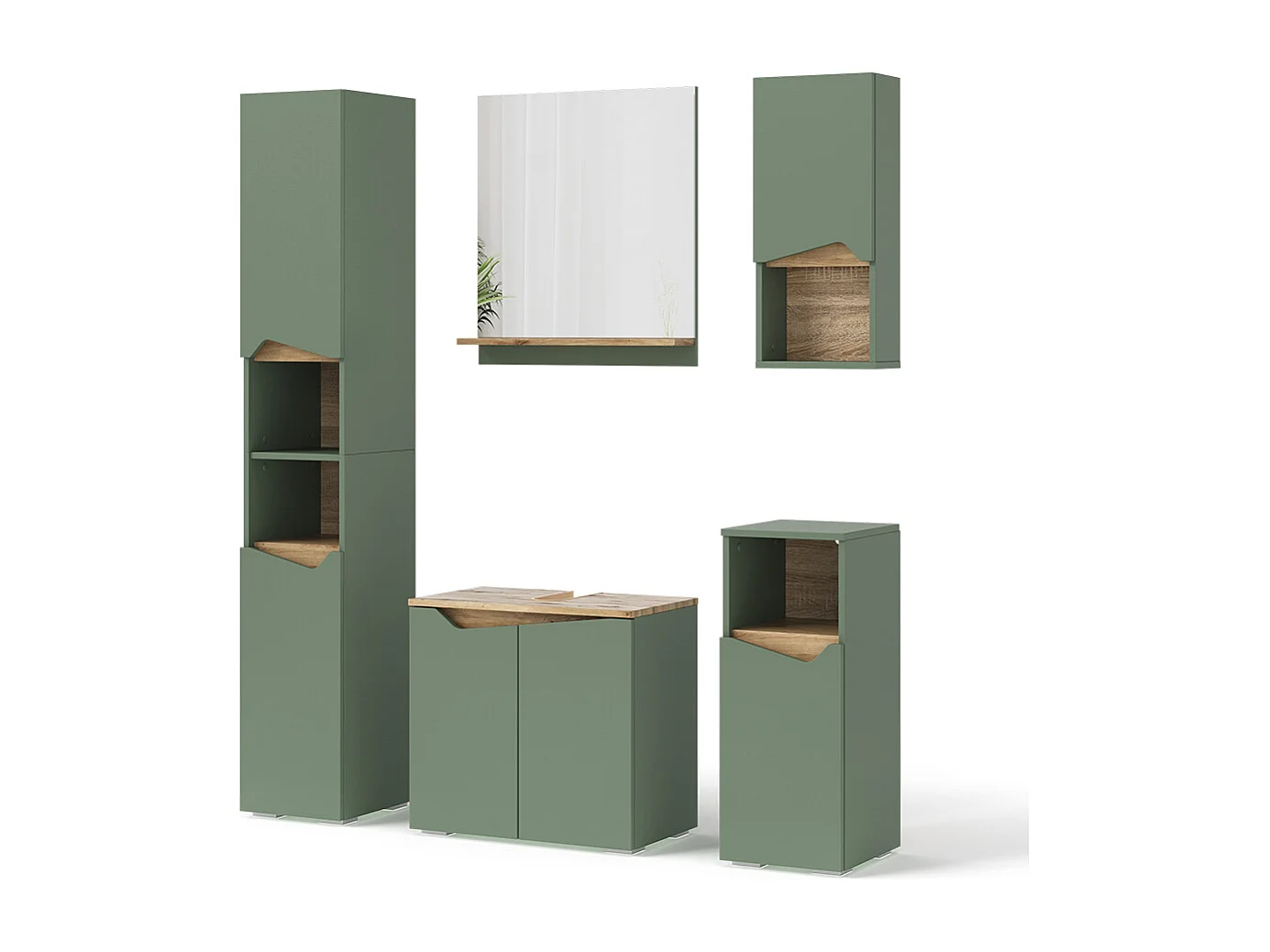 Ensemble de meubles de salle de bains vert/artisan 60x35x57 marelle