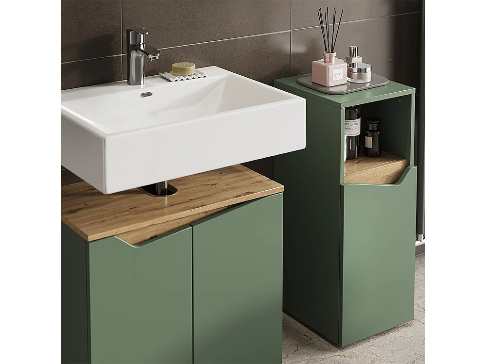 Ensemble de meubles de salle de bains vert/artisan 60x35x57 marelle