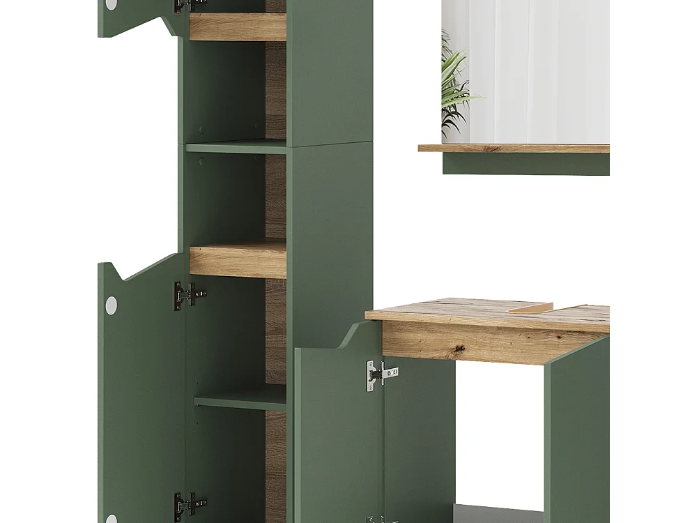Ensemble de meubles de salle de bains vert/artisan 60x35x57 marelle