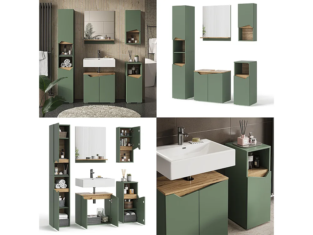 Ensemble de meubles de salle de bains vert/artisan 60x35x57 marelle