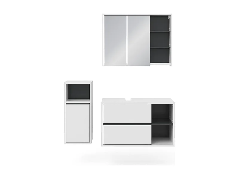 Set mobili bagno bianco 60x45x100 viola