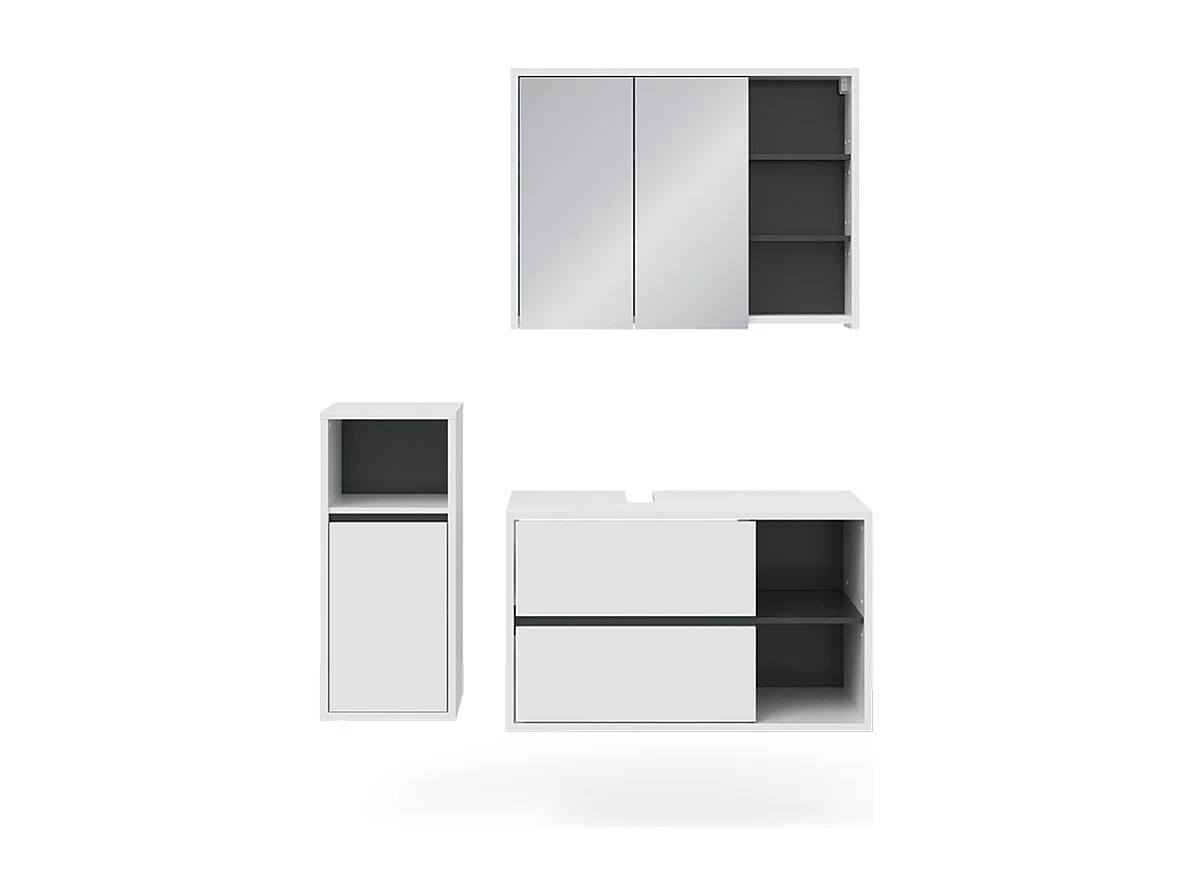 Badkamermeubel set wit 60x45x100 viola