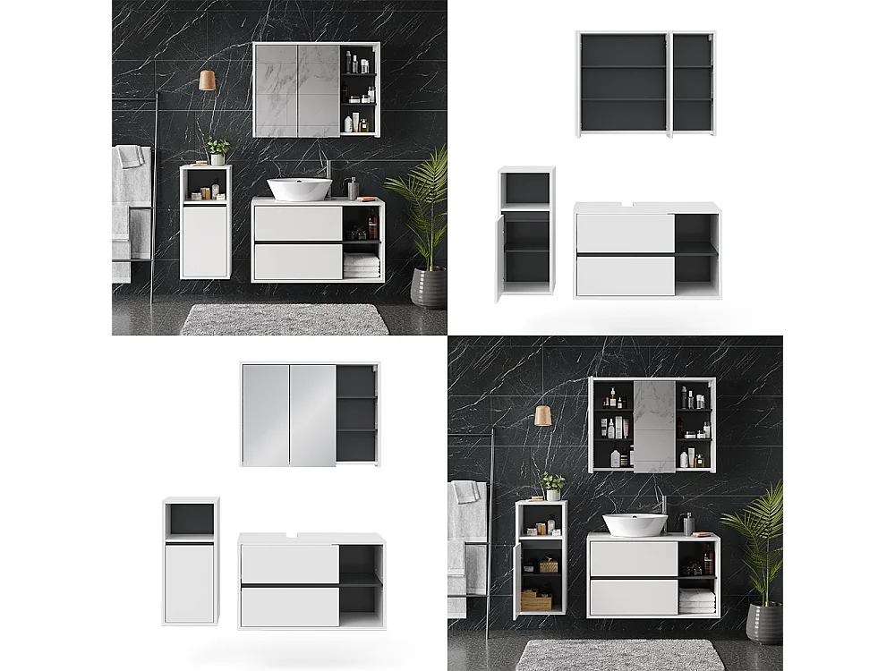 Badkamermeubel set wit 60x45x100 viola