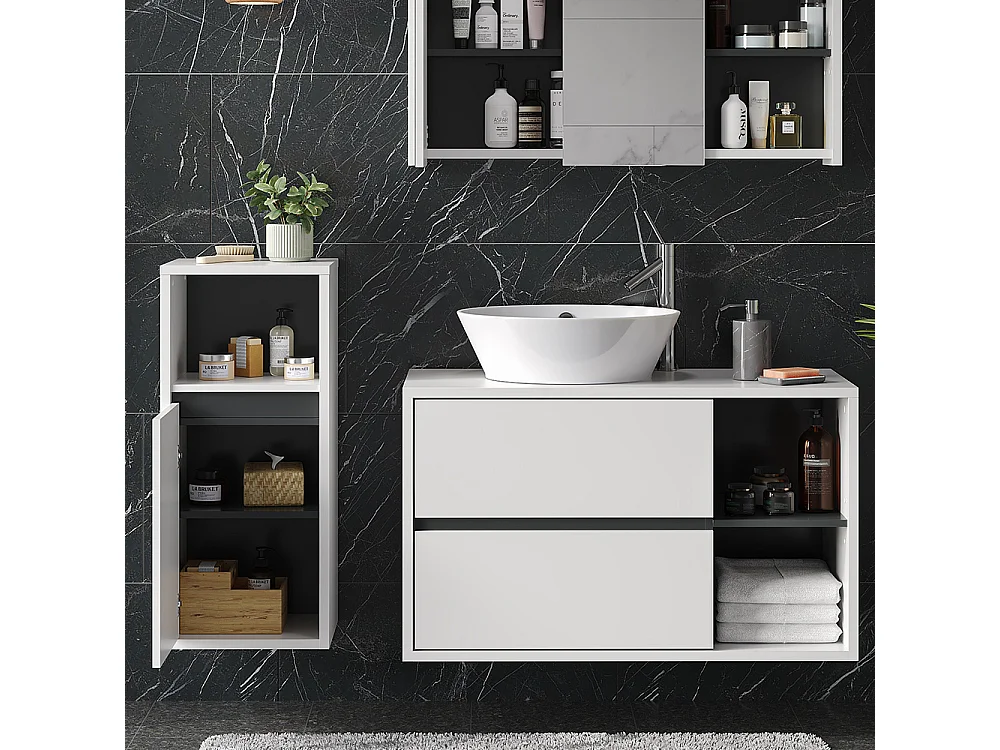 Meubles bain blanc 60x45x100 viola