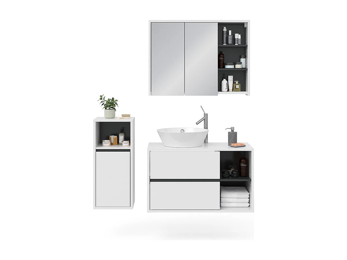 Meubles bain blanc 60x45x100 viola