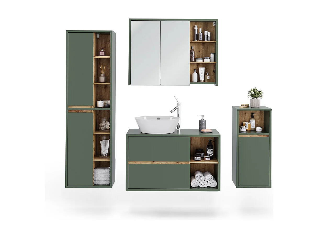 Ensemble de meubles de salle de bains vert/artisan 100x45.5x60 viola