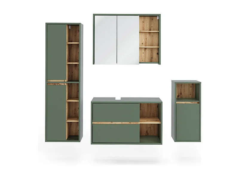 Ensemble de meubles de salle de bains vert/artisan 100x45.5x60 viola