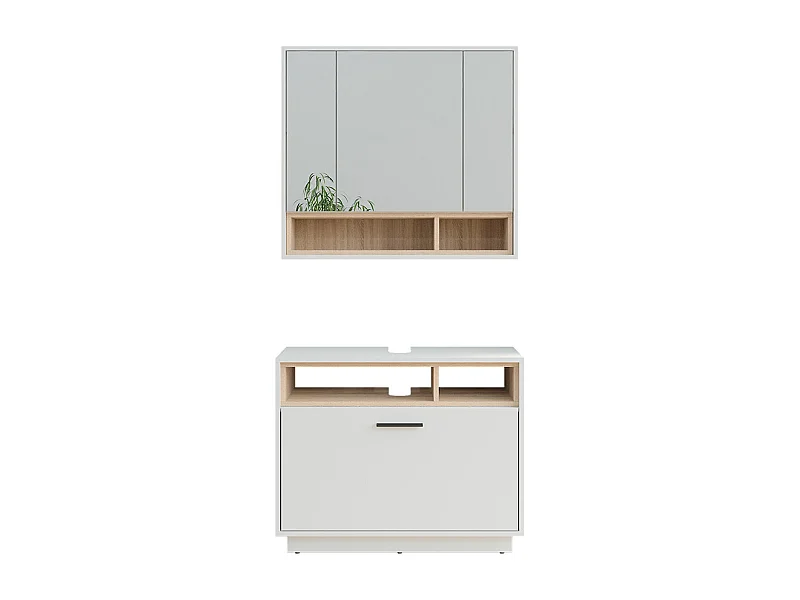 Conjunto de muebles de baño blanco/sonoma 80x35x64 beatrice