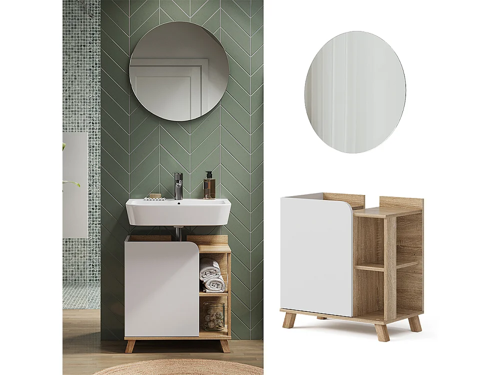 Meubles bain sonoma/blanc 60x35x65 karen