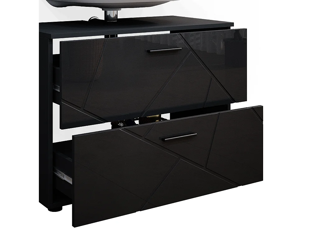 Meubles bain anthracite haute brillance 80x41x58.6 irma