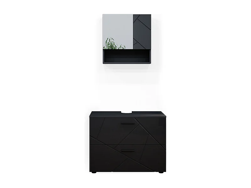 Badmöbel-Set anthrazit hochglanz 80x41x58.6 irma