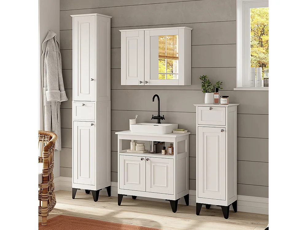 Badkamermeubelset wit 60x30x65 vanity