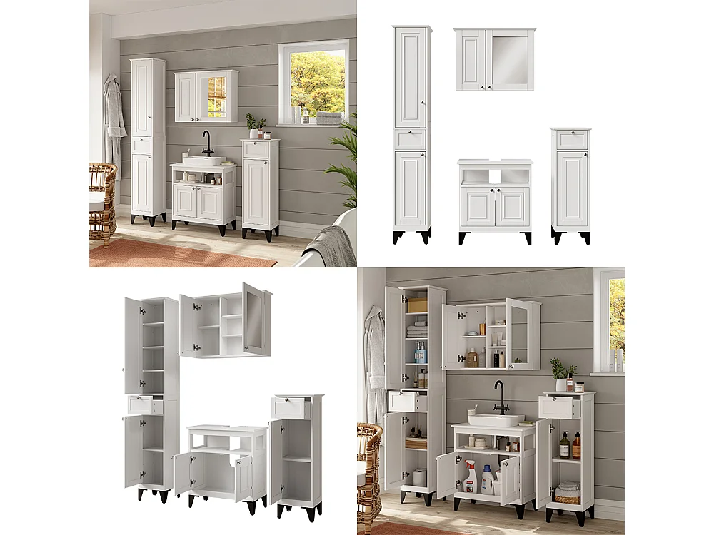 Badkamermeubelset wit 60x30x65 vanity