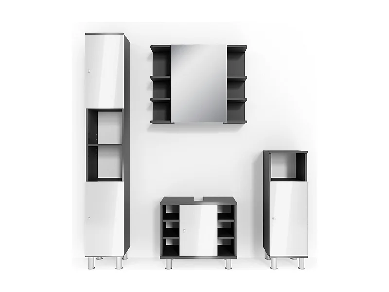 Set mobili bagno antracite 60x32x54 fynn