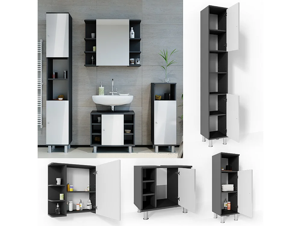 Meubles bain anthracite 60x32x54 fynn