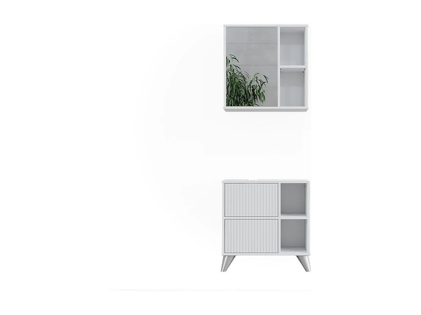 Set di mobili da bagno bianco 60x30x62 leano