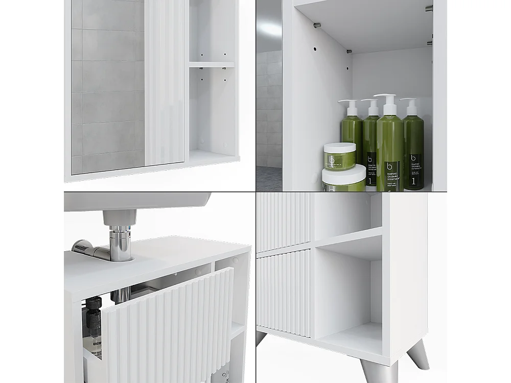 Ensemble de meubles de salle de bains blanc 60x30x62 leano