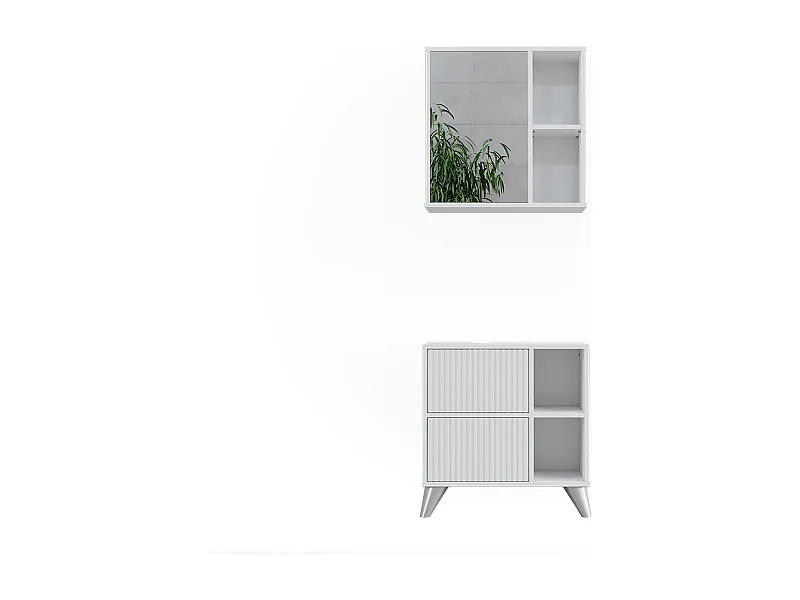 Ensemble de meubles de salle de bains blanc 60x30x62 leano