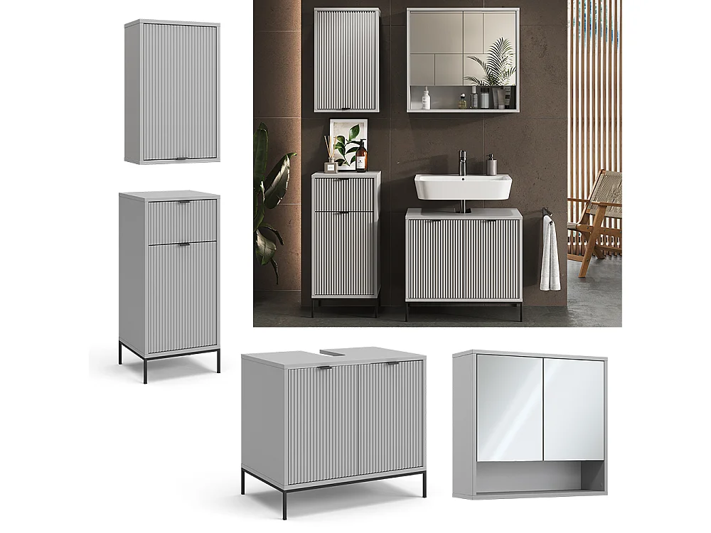 Set di mobili da bagno grigio 70x45x63 eliza