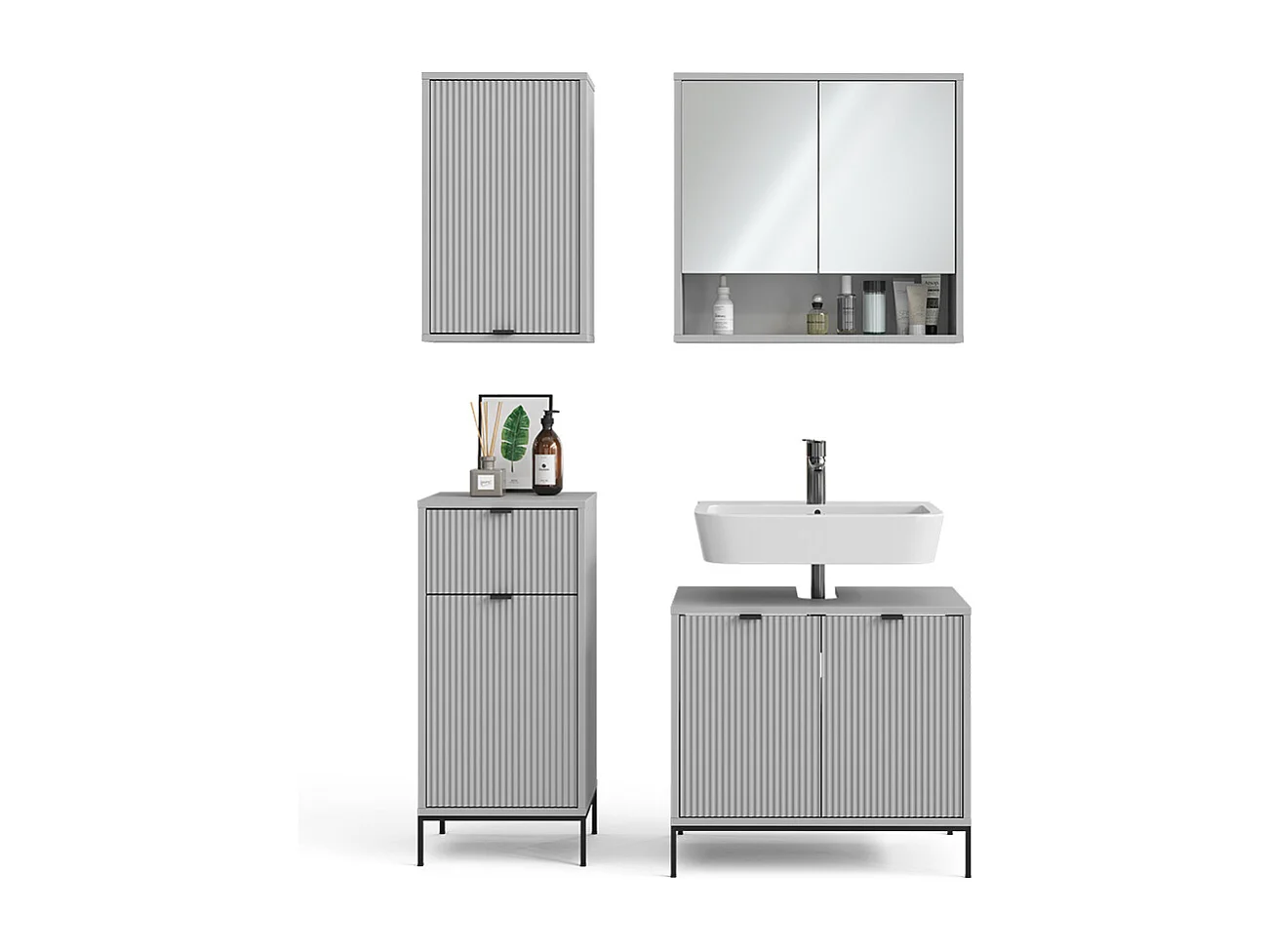 Set di mobili da bagno grigio 70x45x63 eliza